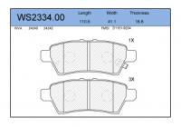 Тормозные колодки JEENICE WS233400 (зад. диск.)