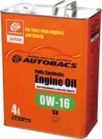 Моторное масло 0W-16 AUTOBACS ENGINE OIL API SN SYNTHETIC 4л