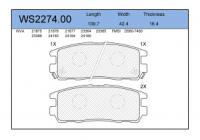 Тормозные колодки JEENICE WS227400 (зад. диск.)